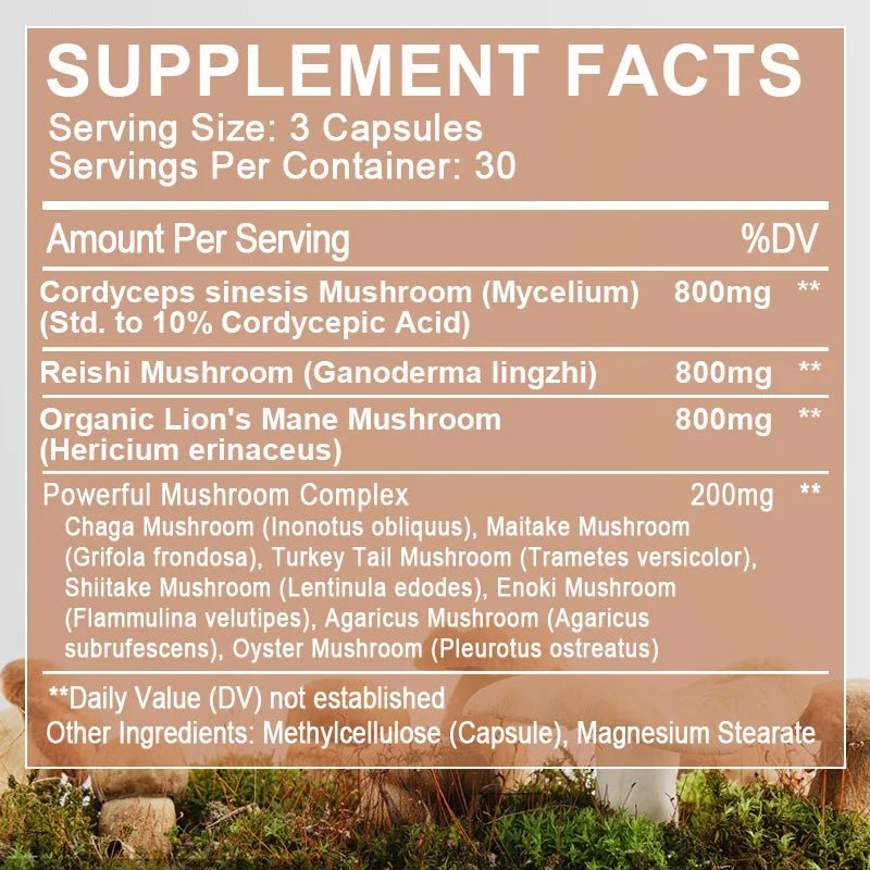 BEWORHTS 90pcs Mushroom Capsules for Health - Image 2