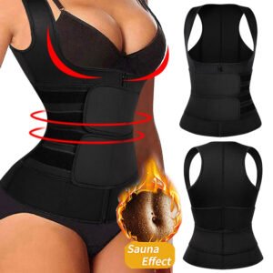 Womens Waist Trainer Corset Vest Sauna Sweat Suit Compression Shirt Slimming Body Shaper Workout Tank Tops Weight Loss Shapewear